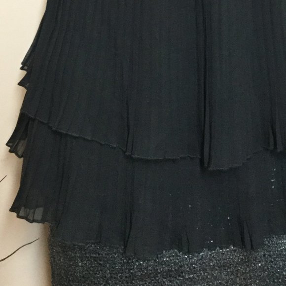 SUZY Shier Black Strapless ruffle Lace and chiffon top Size XS - Picture 6 of 8